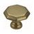 Domino Octagonal Cabinet Knob - Polished Brass