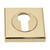 Domino Square Euro Cylinder Escutcheon - 56 x 56mm - Polished Brass