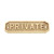 Domino 'Private' Sign - 115 x 40mm - Polished Brass