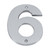 Domino Classic '6' House Number - Chrome