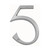 Domino Retro '5' House Number - Satin Chrome