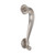 Domino Scroll Pull Handle - Rose Plates - Satin Nickel
