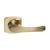 Domino Cullen Lever Door Handle - Curved Rosette - 55mm x 55mm - Polished Brass