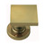 Domino Bruin Offset Door Knob - Round Rosette - 53mm - Polished Brass