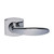 Domino Phanes Lever Door Handle - Curved Rosette - 55mm x 55mm - Chrome