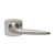 Domino Hale Lever Door Handle - Curved Rosette - 55mm x 55mm - Satin Nickel