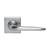 Domino Hale Lever Door Handle - Square Rosette Plate - Satin Chrome