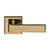Domino Avila Lever Door Handle - Square Rosette - 56mm x 56mm - Polished Brass
