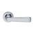 Domino Carter Art Deco Lever Door Handle - Round Rosette - 53mm - Chrome