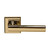 Domino Miller Lever Door Handle - Square Rosette Plate - Polished Brass