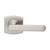 Domino Jons Art Deco Lever Door Handle - Curved Rosette - 55mm x 55mm - Satin Nickel