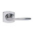 Domino Comus Lever Door Handle - Curved Rosette - 55mm x 55mm - Chrome