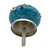 Character House Blue Leaf Round Ceramic Cupboard Knob - 40mm - Chrome