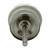 Character House White Floral Beige Round Ceramic Cupboard Knob - 37mm - Chrome