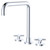 Fienza Kaya Cross Handle Hob Mounted Squareline Bath or Basin Tap - Fixed Spout - Chrome