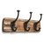 Character House Rustic 3 Hook Coat Rack - 325mm - Medium Distressed Timber