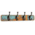 Character House Rustic 4 Hook Coat Rack - 615mm - Blue Distressed Timber