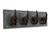 Character House Dog Tail 4 Hook Coat Rack - 300mm - Slate & Rustic Cast Iron