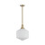 Lighting Inspirations Jefferson Rod Pendant Light - Opal Glass - 350mm - Satin Brass