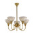 Lighting Inspirations Luke Rod Pendant Light - Up - 5 Arm - Claredon Clear Glass - Polished Brass
