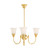 Lighting Inspirations Luke Rod Pendant Light - Up - 3 Arm - Zipper Frost Glass - Polished Brass