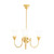 Lighting Inspirations Luke Rod Pendant Light - Up - 3 Arm - Zipper Frost Glass - Polished Brass