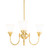 Lighting Inspirations Luke Rod Pendant Light - Up - 3 Arm - Zipper Frost Glass - Polished Brass
