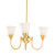 Lighting Inspirations Luke Rod Pendant Light - Up - 3 Arm - Zipper Frost Glass - Polished Brass