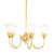 Lighting Inspirations Luke Rod Pendant Light - Up - 5 Arm - Zipper Clear Glass - Polished Brass