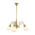 Lighting Inspirations Victoriana Rod Pendant Light - 3 Arm - Zipper Frost Glass - Polished Brass