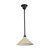 Lighting Inspirations Rod Pendant Light - White Edwardian Shade - 250mm - Patina Black