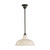 Lighting Inspirations Rod Pendant Light - White Warehouse Shade - 300mm - Patina Black