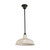 Lighting Inspirations Rod Pendant Light - White Warehouse Shade - 300mm - Patina Black