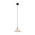 Lighting Inspirations Cord Pendant Light - White Edwardian Shade - 250mm - Patina Black
