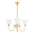 Lighting Inspirations Luke Rod Pendant Light - Up - 3 Arm - 5008 Etched Glass - Polished Brass