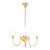 Lighting Inspirations Luke Rod Pendant Light - Up - 3 Arm - 5008 Etched Glass - Polished Brass