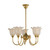 Lighting Inspirations Luke Rod Pendant Light - Up - 5 Arm - 5008 Etched Glass - Polished Brass