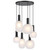 Telbix Aosta Staircase Pendant Light - 6 Arm - Frost Glass - 490mm - Black