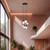 Telbix Aosta Staircase Pendant Light - 6 Arm - Frost Glass - 490mm - Black