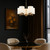 Telbix Argos Chain Pendant Light - 5 Arm - Ivory Cylinder Shade - 650mm - Antique Gold
