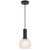 Telbix Aosta Cord Pendant Light - Frost Glass - 150mm - Black