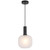 Telbix Aosta Cord Pendant Light - Frost Glass - 200mm - Black