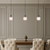 Telbix Aosta Cord Pendant Light - Frost Glass - 200mm - Black