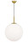 Telbix Bally Cord Pendant Light - 16" Opal Matte Glass - 400mm - Antique Gold
