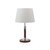 Telbix Belmore Table Lamp with Chrome Trim - White Shade - Timber