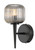 Telbix Bobo Indoor LED Wall Light - Smoke Glass - Black