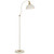 Telbix Brevik Floor Lamp with Adjustable Shade - White & Satin Brass