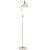 Telbix Brevik Floor Lamp with Adjustable Shade - White & Satin Brass