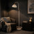 Telbix Brevik Floor Lamp with Adjustable Shade - White & Satin Brass