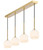 Telbix Bobo LED Cord Bench Pendant Light - 4 arm - Opal Matte Glass - 900mm - Antique Gold